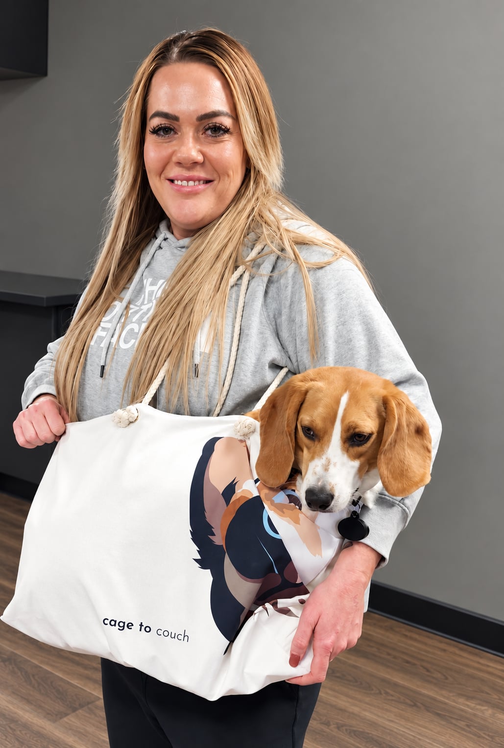 Jenny and Scarlett with tote